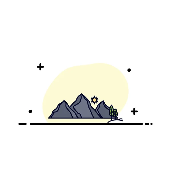 Colline, paysage, nature, montagne, scène — Image vectorielle