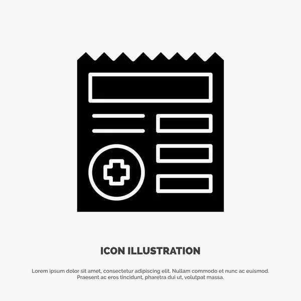 Basic, Document, Ui, Medical solid Glyph Icon vector — Stock Vector