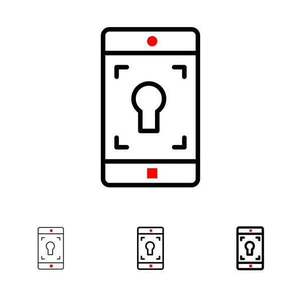 Aplicação, Mobile, Aplicação Móvel, Screen Bold e bl fino —  Vetores de Stock