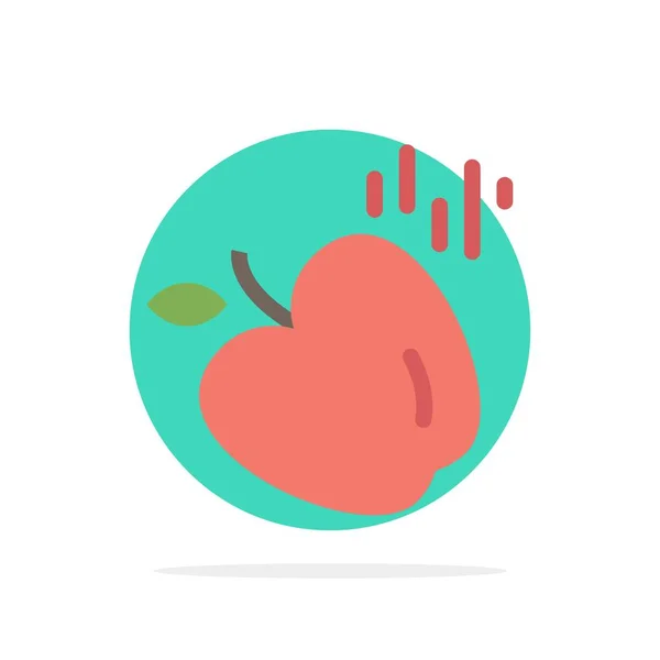Äpple, mat, vetenskap abstrakt cirkel bakgrund platt färg ikon — Stock vektor