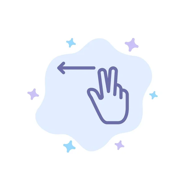 Fingrar, gest, vänster blå ikon på abstrakt moln bakgrund — Stock vektor
