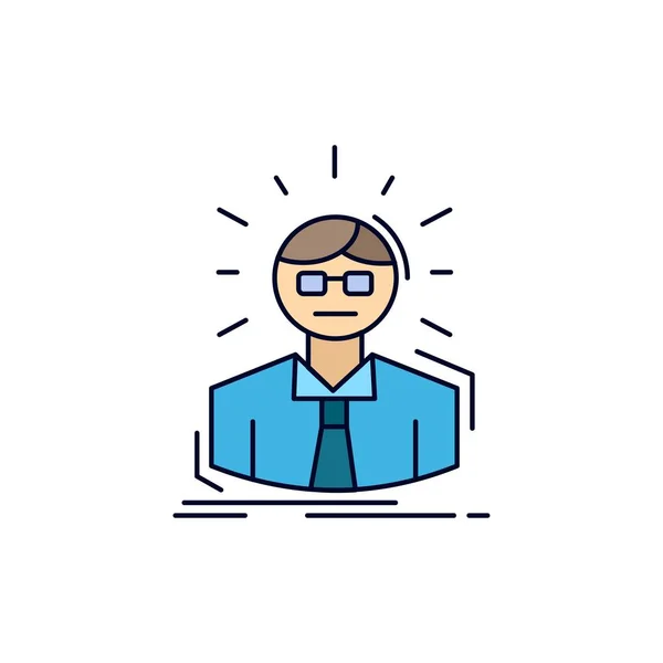 Gestionnaire, Employé, Médecin, Personne, Homme d'affaires Flat Color Icon — Image vectorielle