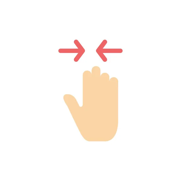 Tangan, Gesture, Pinch, Arrow, zoom in Flat Color Icon. Vektor ic - Stok Vektor