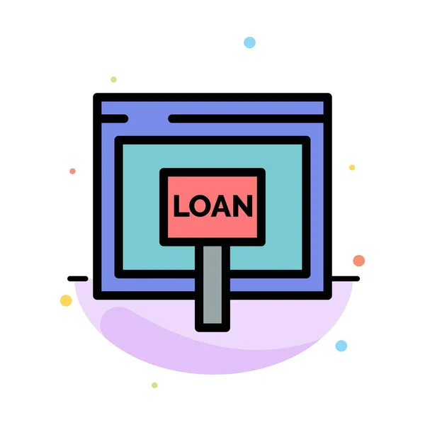 Krediet, Internet, lening, geld, online abstract plat kleur icon T — Stockvector