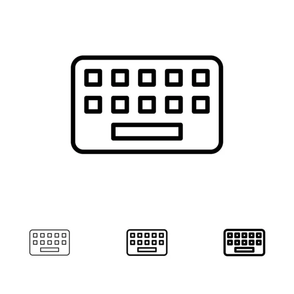 KeyBoard, Typing, Board, Key Bold and thin black line icon set — Stock Vector