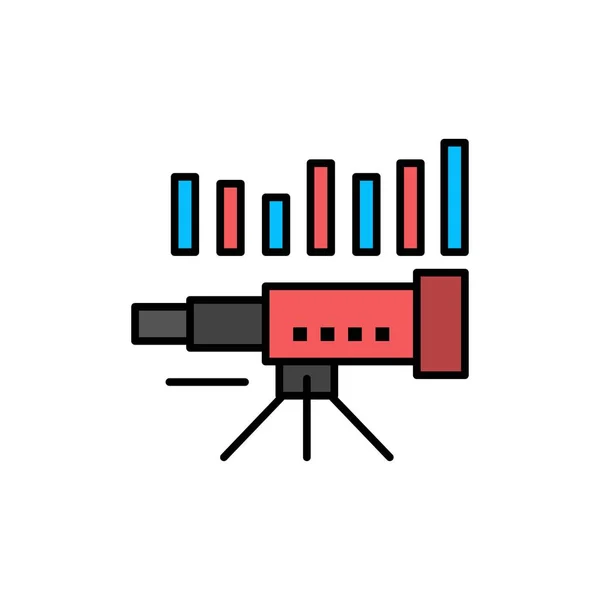 Teleskop, Geschäft, Prognose, Prognose, Markt, Trend, visio — Stockvektor