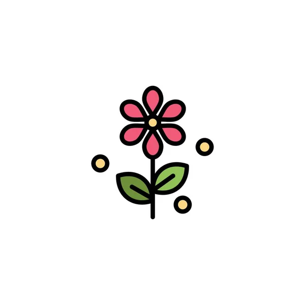 Plantilla de logotipo de negocio de flor, Pascua, naturaleza. Color plano — Vector de stock