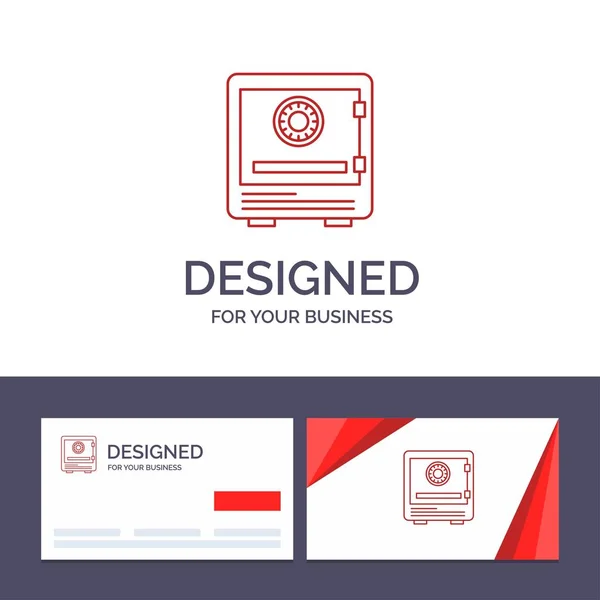 Creative Business Card и Safe, Bank, Deposit, Lo — стоковый вектор