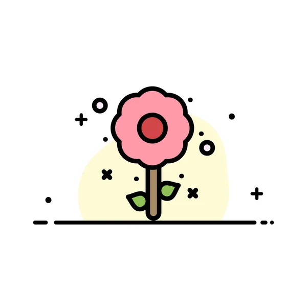 Fleur, Plante, Pâques, Vacances Affaires Ligne plate rempli Icône V — Image vectorielle