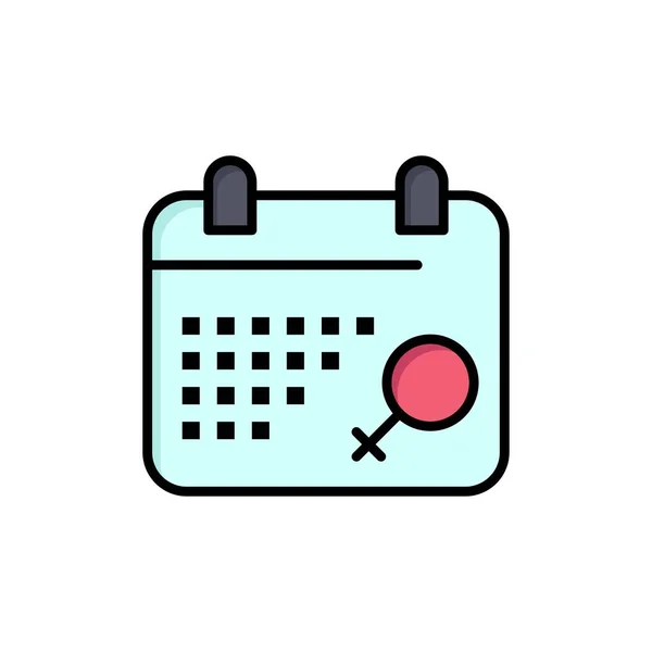 Kalender, Symbol, Plan flache Farbe Symbol. Vektor Symbol Banner Temp — Stockvektor