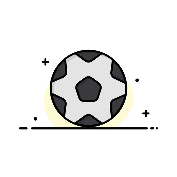 Plantilla de logotipo de negocios de fútbol, pelota, deportes y fútbol. Colo plano — Archivo Imágenes Vectoriales