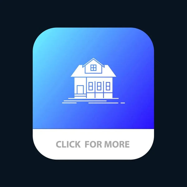 Maison, Maison, Bâtiment, Immobilier Bouton d'application mobile. Android et — Image vectorielle