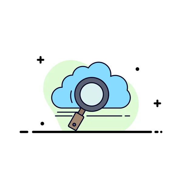 Chmura, wyszukiwanie, przechowywanie, technologia, informatyka płaski kolor Icon ve — Wektor stockowy