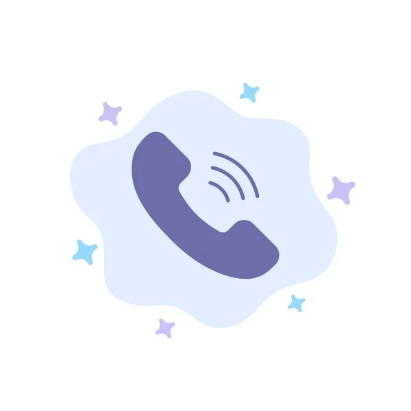 Anruf, Kommunikation, Telefon blaues Symbol auf abstraktem Wolkenhintergrund — Stockvektor