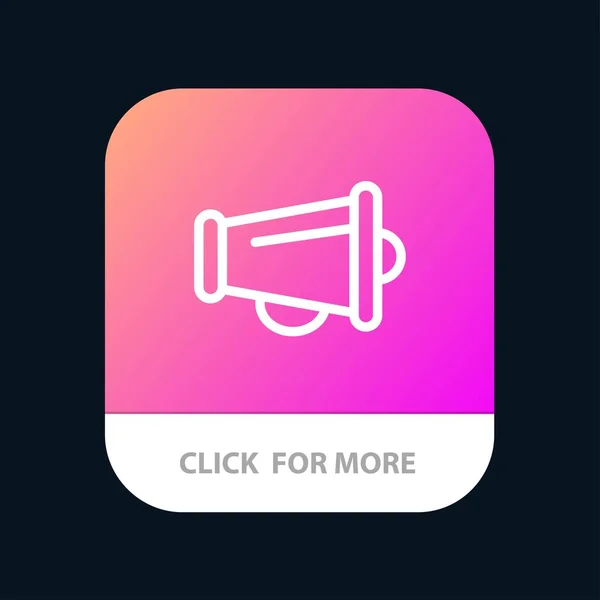 Mégaphone, Annonce, Marketing, Haut-parleur Bouton d'application mobile. Andro — Image vectorielle