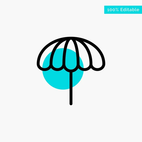 Tengerpart, Umbrella, időjárás, nedves türkiz highlight kör pont V — Stock Vector