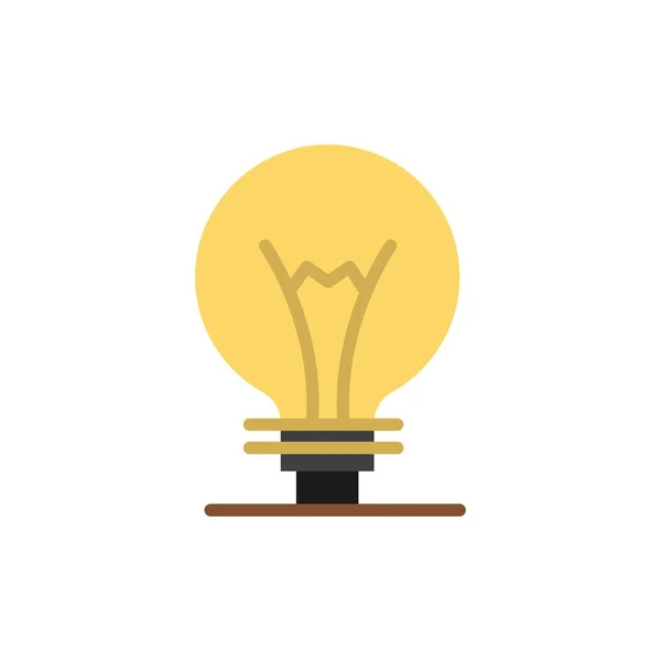Идея, изобретение, икона плоского цвета лампочки. Вектор — стоковый вектор