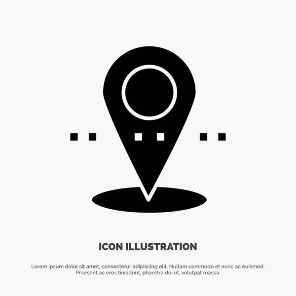 Ubicación, Pin, Point solid Glyph Icon vector — Vector de stock