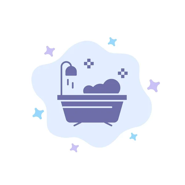 Bathroom, Clean, Shower Blue Icon on Abstract Cloud Background — Stockvector