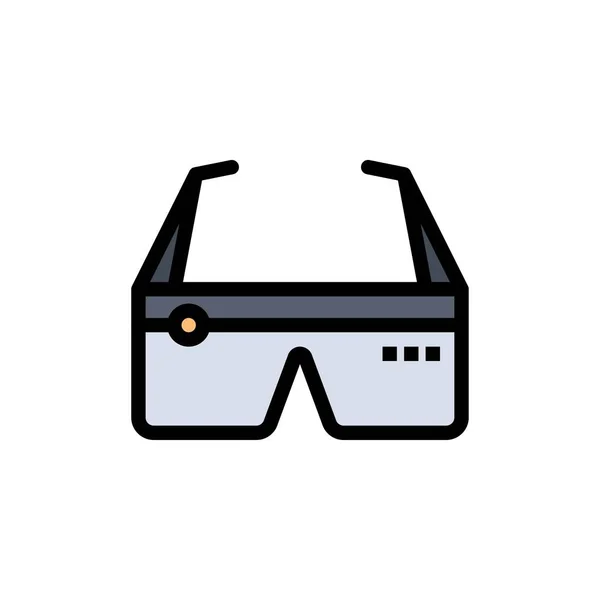 Computer, Computer, Digital, Brille, google flat color icon. — Stockvektor