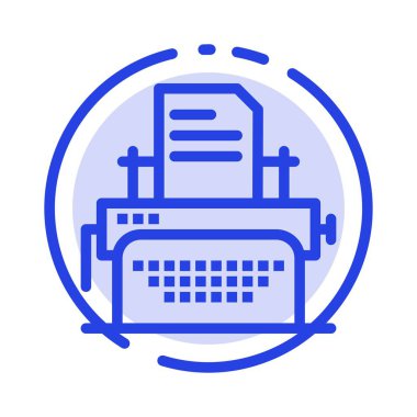 Yazıcı, Faks, Baskı, Makine MaviSi Noktalı Çizgi Simgesi