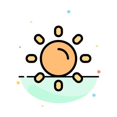 Parlaklık, Işık, Güneş, Shine Abstract Düz Renk Simgesi Şablonu