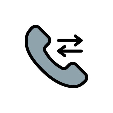 Cevap, Arama, Bize Ulaşın Düz Renk Simgesi. Vektör simgesi afiş Te