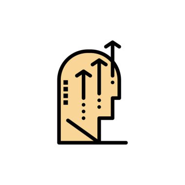 Duygusal, büyüme, Insan, zeka, zihin düz renk simgesi. V