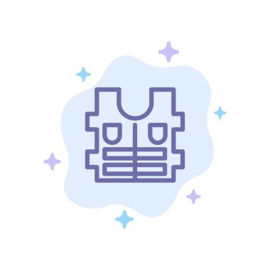 Ceket, Yaşam, Soyut Bulut Arka Plan Üzerinde Güvenlik Mavi Simge