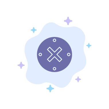 Soyut Bulut Backgro 'daki Mavi Simgeyi Kapat, Sil, İptal Et