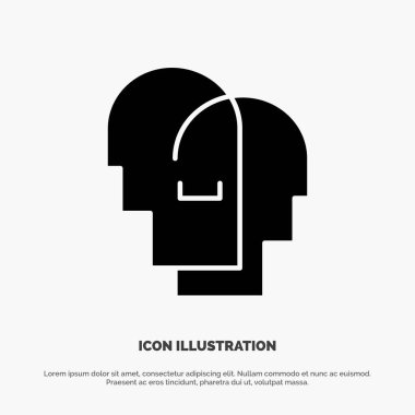 Şapka, İnsan, Empati, Duygular katı Glyph Icon vektör