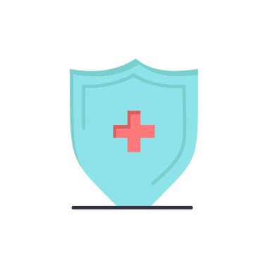 Hastane, Imza, Board, kalkan düz renk simgesi. Vektör simgesi Bann