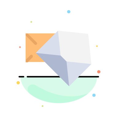 İş, Posta, Mesaj, Açık Soyut Düz Renk Simgesi Şablonu