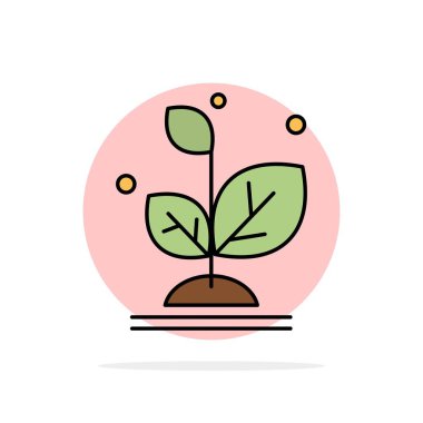 Bitki, Büyüme, Büyüme, Başarı Soyut Daire Arka Plan Düz col