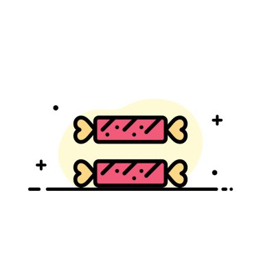 Sweet, Candy, Paskalya, Tatil İşleri Düz Çizgisi Simge ve