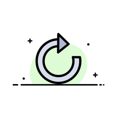 Ok, Geri Yükleme, Yenileme İş Düz Çizgi Dolu Simge Vektör B