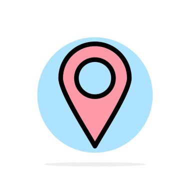 Konum, İşaretçi, Pin Soyut Daire Arka Plan Düz renk Simgesi