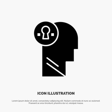 İş, Baş, Fikir, Zihin, Katı Gph Icon vektör ü