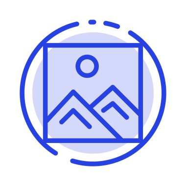 Çerçeve, Resim, Resim, Eğitim Mavi Noktalı Çizgi Simgesi