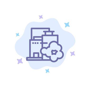 Fabrika, Sanayi, Peyzaj, Soyut Cl Kirlilik Mavi Simge