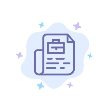 Soyut Bulut Arka Planda Belge, İş, Dosya, Çanta MaviSi Simgesi