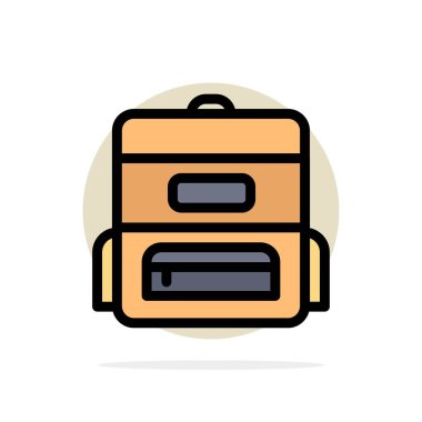 Çanta, eğitim, okul çantası soyut daire arka plan düz renk 