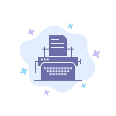 Yazıcı, Faks, Yazdırma, Soyut Bulut Arkası Üzerine Makine Mavi Simgesi