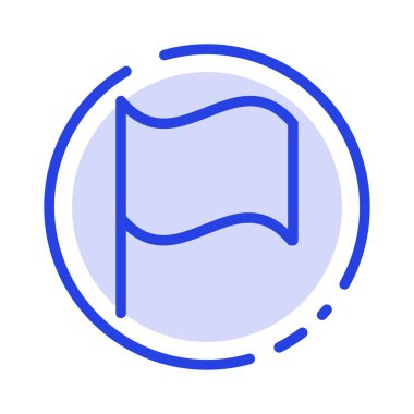 Temel, Bayrak, Ui Mavi Noktalı Çizgi Simgesi