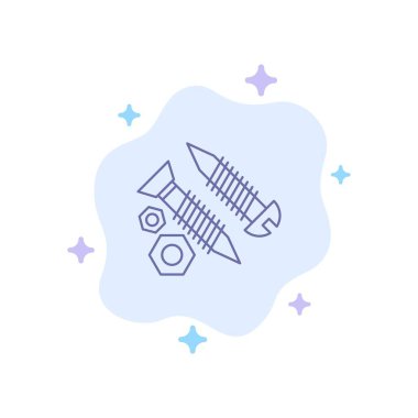 Vidalar, bina, Inşaat, alet, çalışma mavi simge soyut