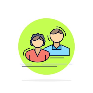 öğrenci, çalışan, grup, çift, takım Düz Renk Simge Vektör