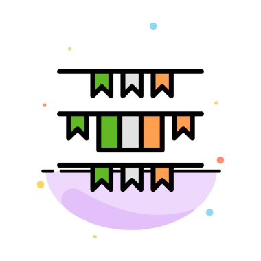 Banner, Bayrak, Çelenk, İrlanda, İrlanda Soyut Düz Renk Simgesi T