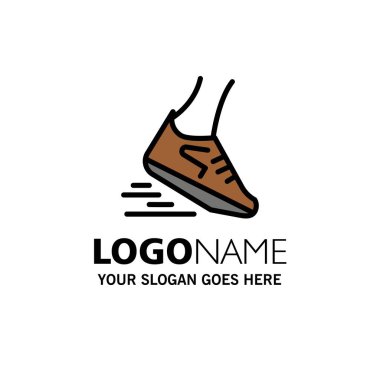 Hızlı, Bacak, Koşmak, Koşucu, Çalışan İş Logo Şablonu. Düz Col