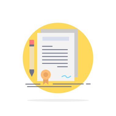 İş, sertifika, sözleşme, derece, belge Düz Renk Ico