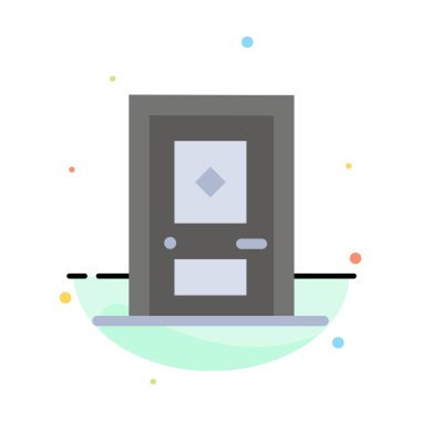 Yapı, Yapı, İnşaat, Kapı Soyut Düz Renk Simgesi Tem